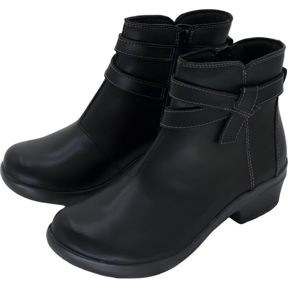 Clarks Angie Mist Spice Black Leather Ankle Boots Women's US 7M - Picture 2 of 6